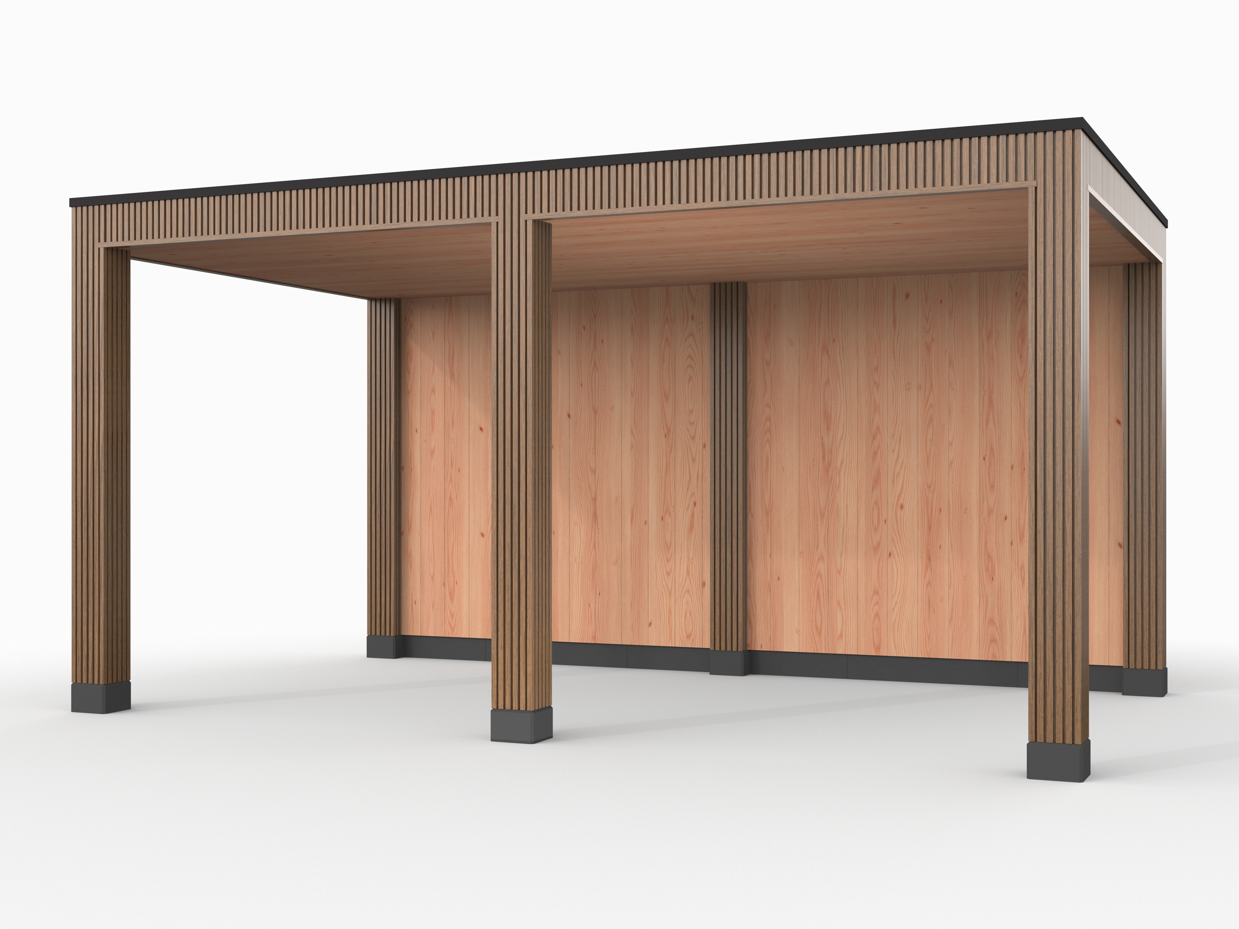 Douglas overkapping, 500 x 300, met achterwand, Westwood Rhombus Teak - Afbeelding 1